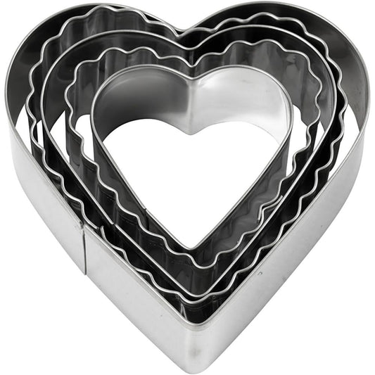 Stainless Steel Cookie Cutters - Hearts - Pack of 5