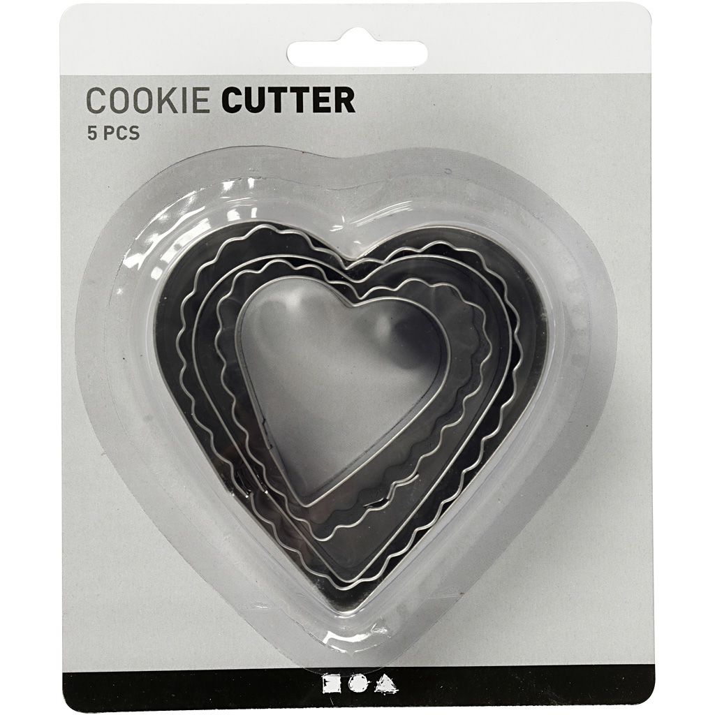 Stainless Steel Cookie Cutters - Hearts - Pack of 5