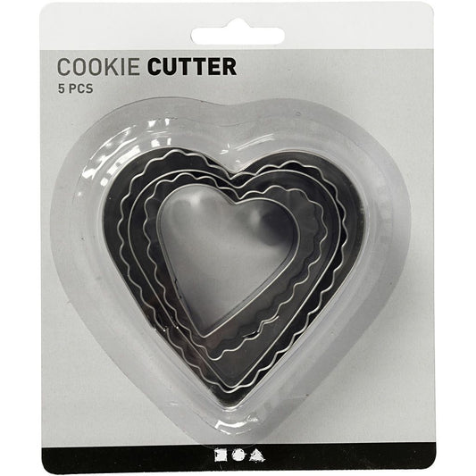 Stainless Steel Cookie Cutters - Hearts - Pack of 5