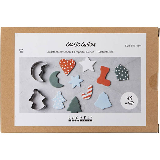 Christmas Shapes Cookie Cutters - Pack of 10