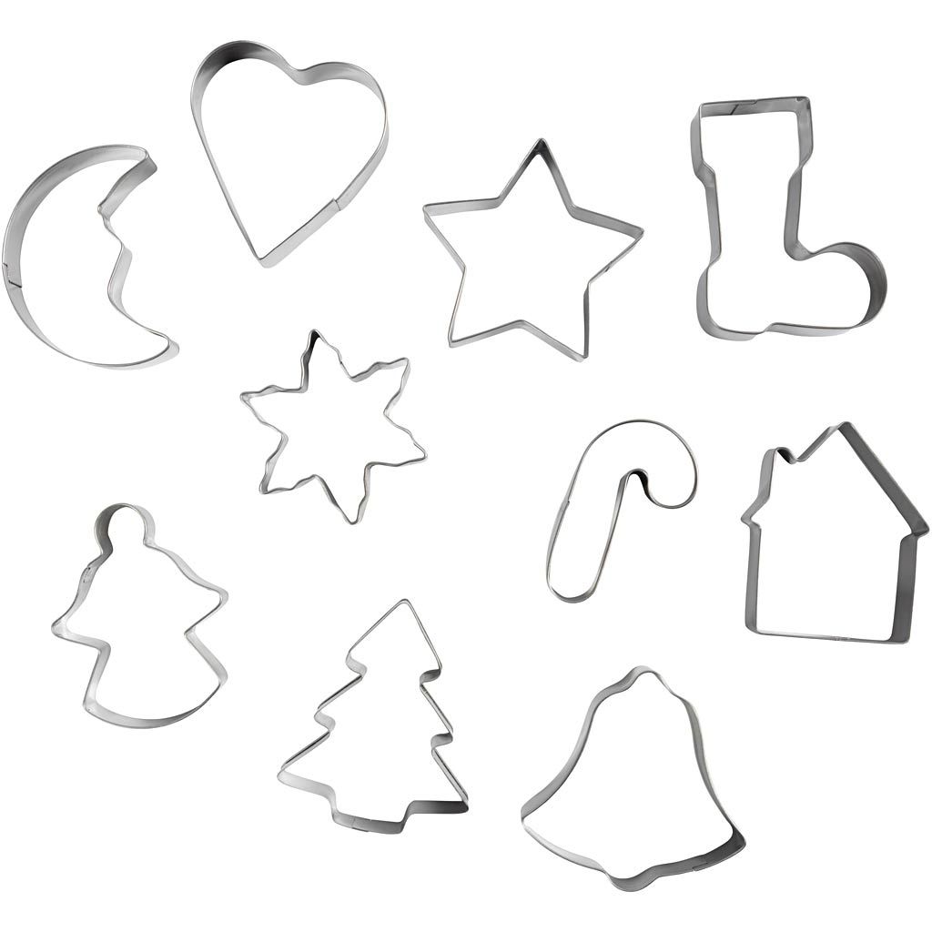Christmas Shapes Cookie Cutters - Pack of 10