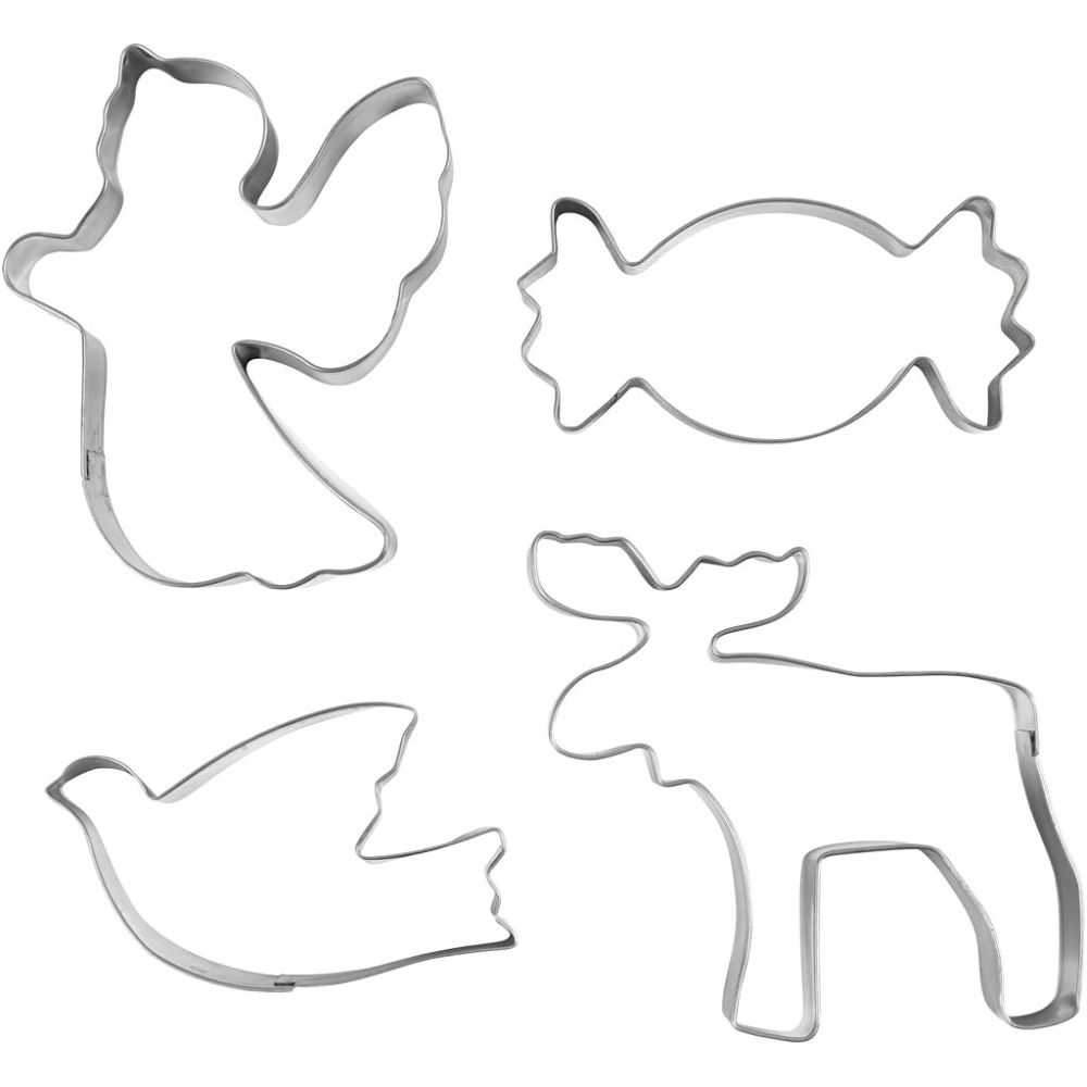 Christmas Themed Cookie Cutters - Pack of 4