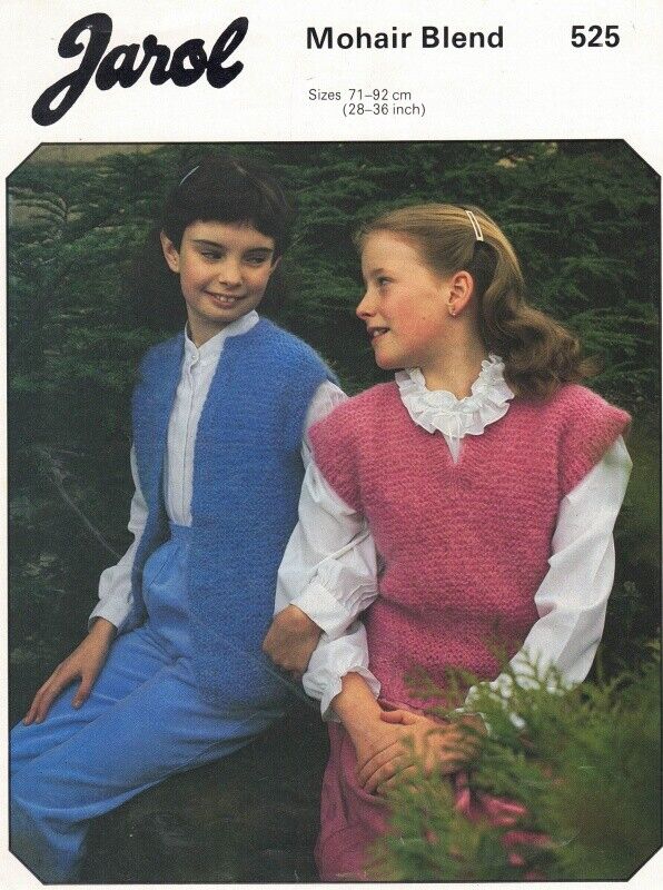 Vintage Jarol Knitting Pattern 525: Lady's Slipover & Sleeveless Jacket