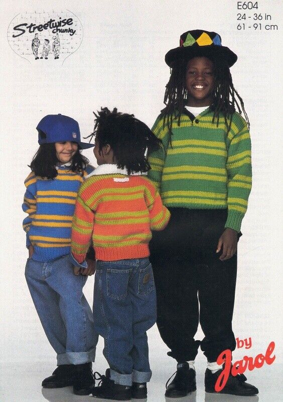 Vintage Jarol Knitting Pattern E604: Rugby Shirts