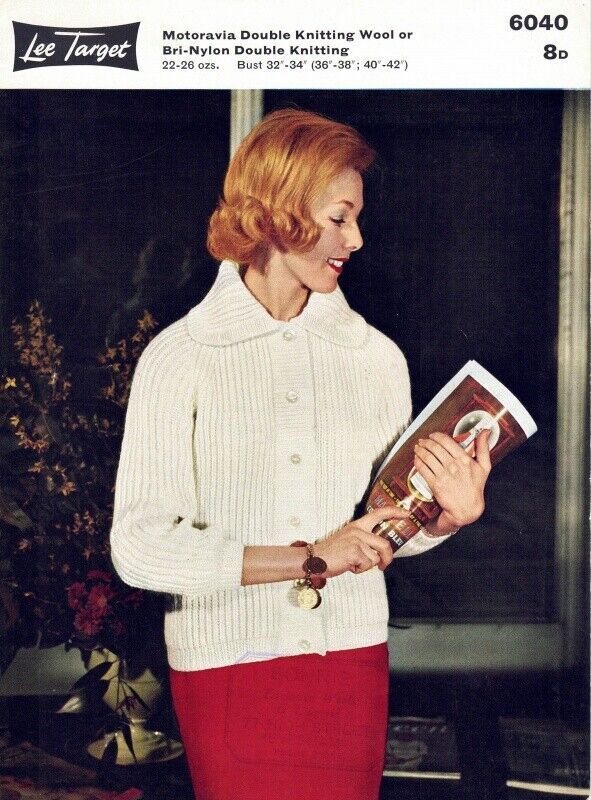 Vintage Lee-Target Knitting Pattern 6040: Lady's Jacket