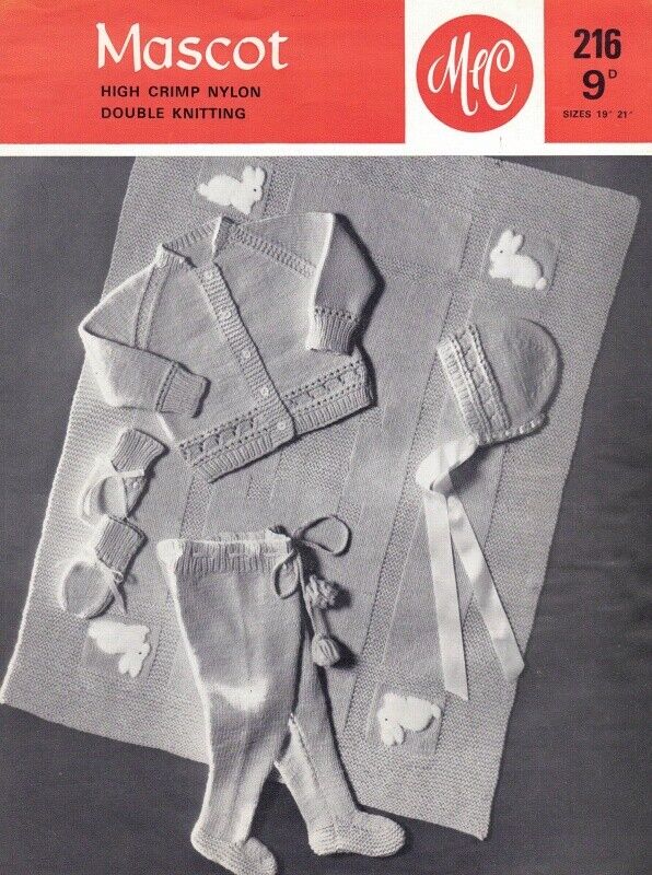 Vintage Knitting Pattern 216: Pram Set