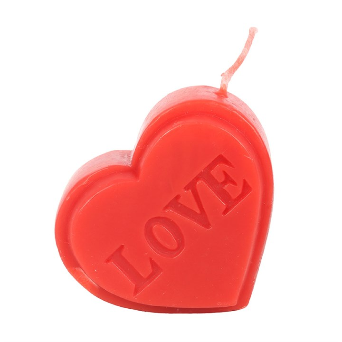 Red Love Heart Shaped Valentine's Day Candle