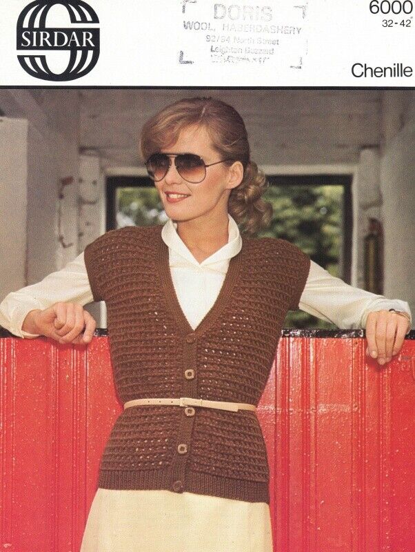 Vintage Sirdar Knitting Pattern No 6000: Lady's Waistcoat