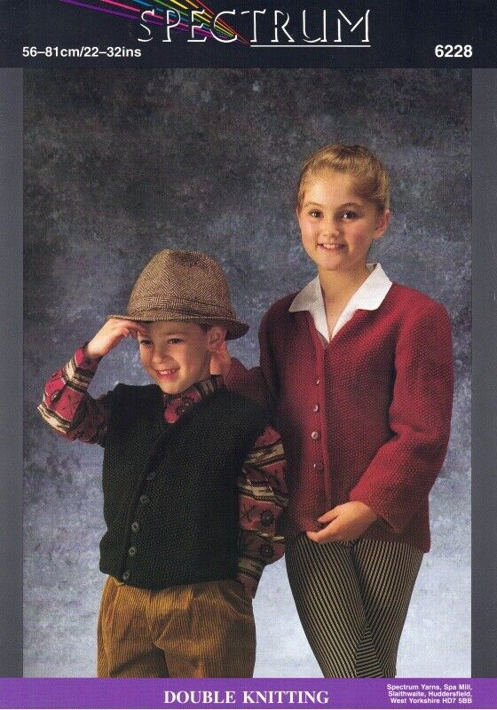 Vintage Spectrum Knitting Pattern No 6228: Child's Cardigan & Sweater