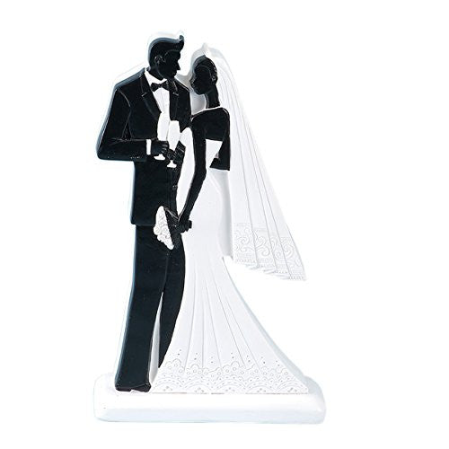 CLUB GREEN Resin 2D Black Bride and Groom Standing, Black, 100 x 40 x 180 mm