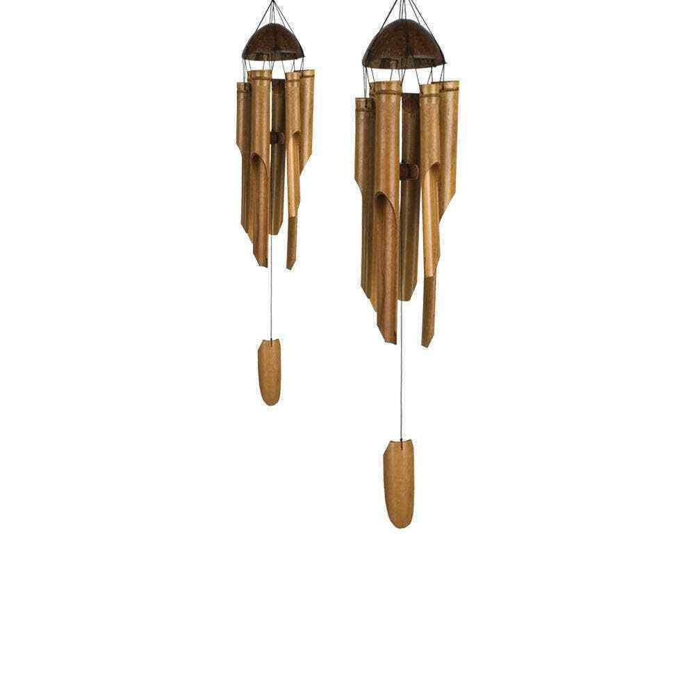 Vie Naturals Bamboo Wind Chimes, Set of 2 Medium 40cm and Small 30cm