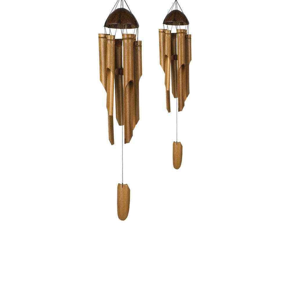 Vie Naturals Bamboo Wind Chimes, Set of 2 Medium 40cm and Small 30cm