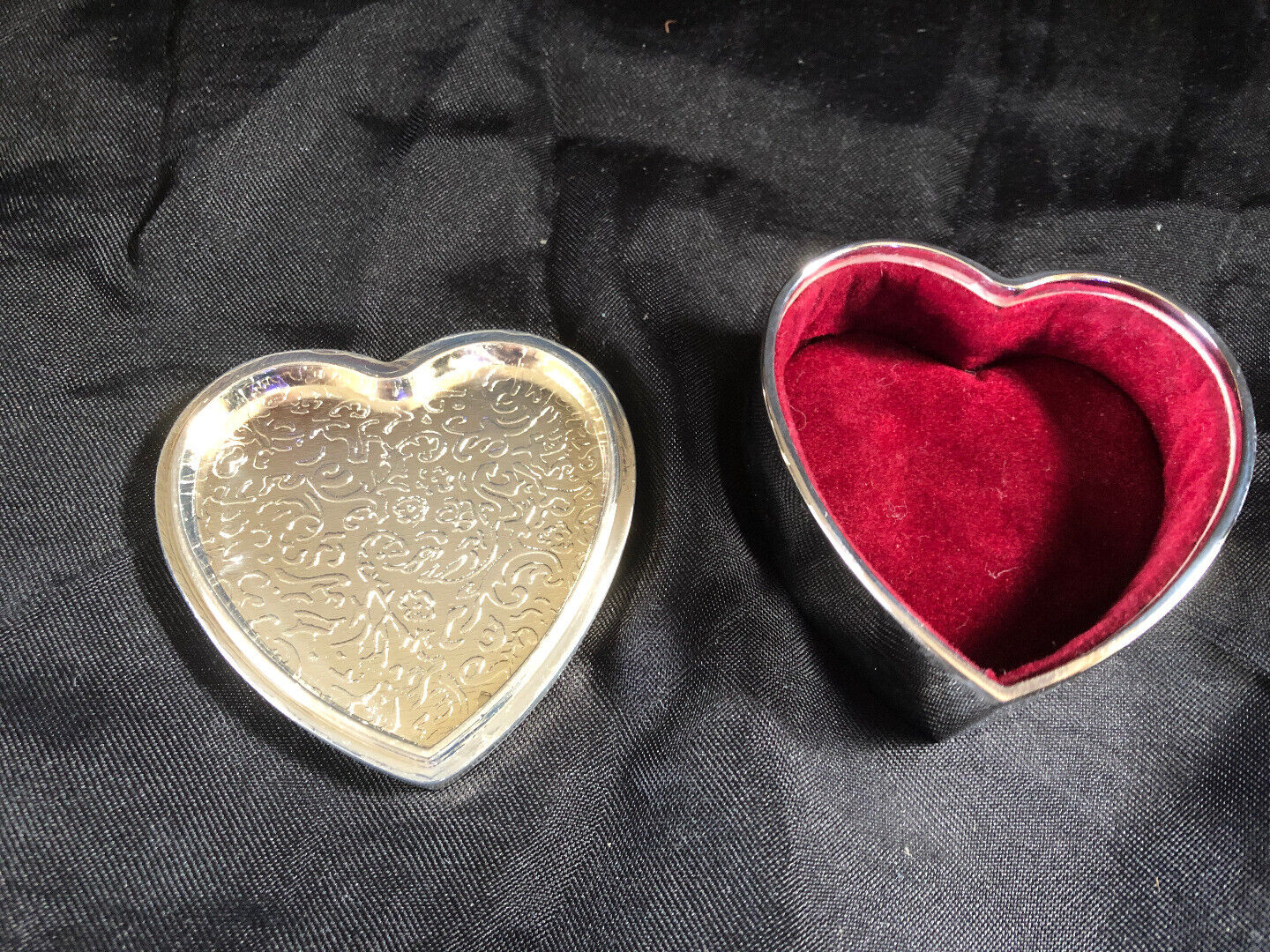 Juliana Silverplated Heart Trinket Keepsake Box with Diamante