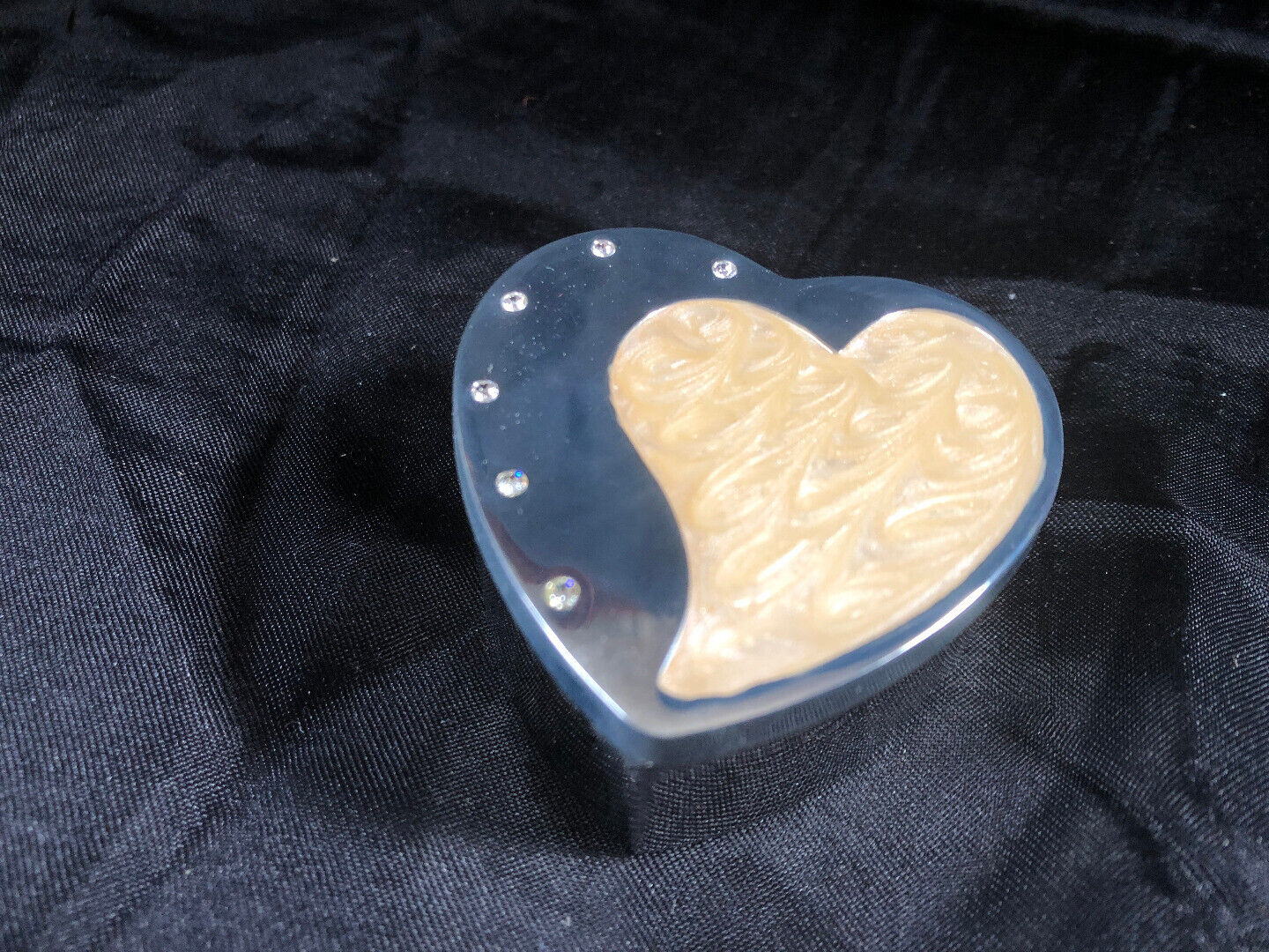 Juliana Silverplated Heart Trinket Keepsake Box with Diamante