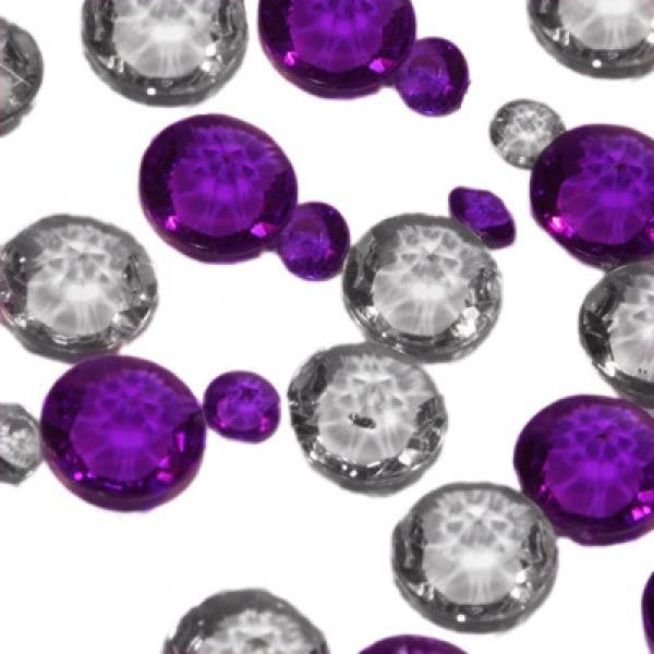 Table Scatter Crystals, Mixed Clear & Coloured, Pack of 350, Choice of Colours