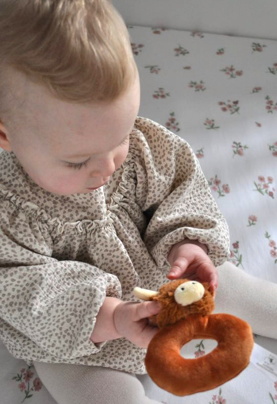 Horny Highland Brown Cow Baby Plush Rattle