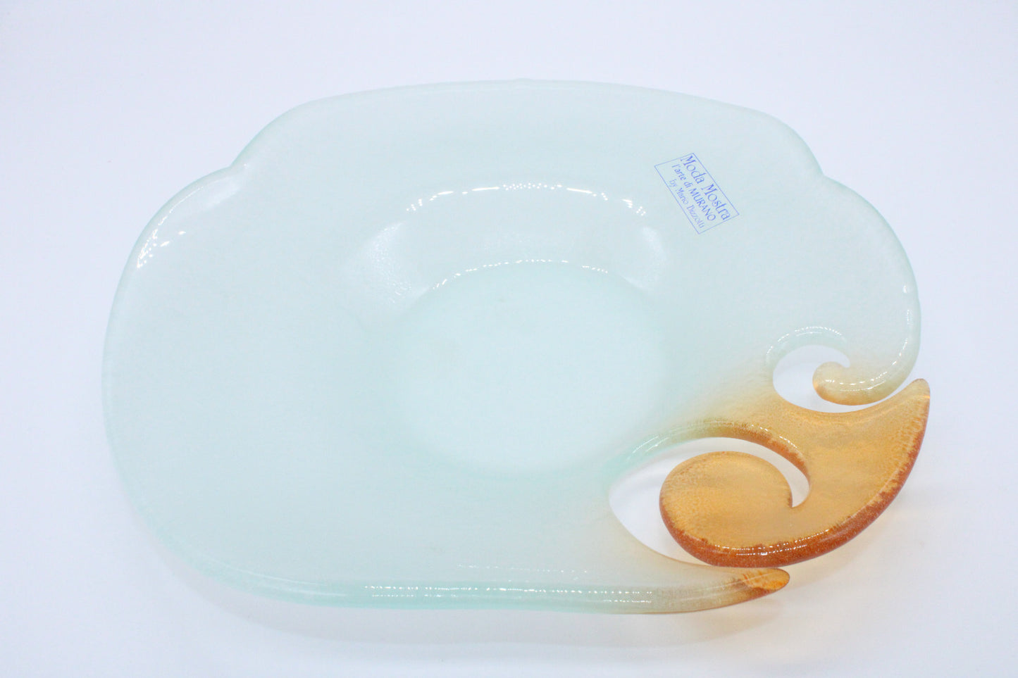 Moda Mostra Glass Riffled Plate by Mario Bizzotti