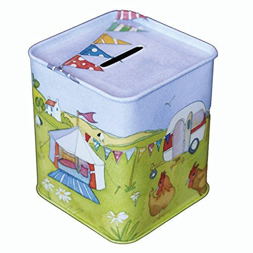 GLAMPING - CARAVAN/CAMPING - Emma Ball Colourful MONEY BOX / PIGGY BANK / MONEY BANK - 9cm