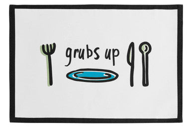 Set Of Four Doodle 'Grubs Up' Placemats