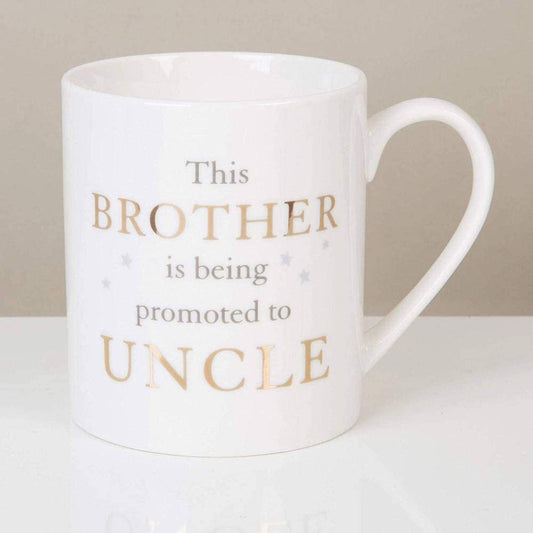 'Brother Promoted to Uncle' Design Fine China Mug