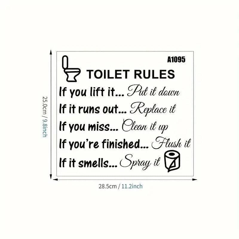 'Toilet Rules' Wall Decoration Decal Sticker
