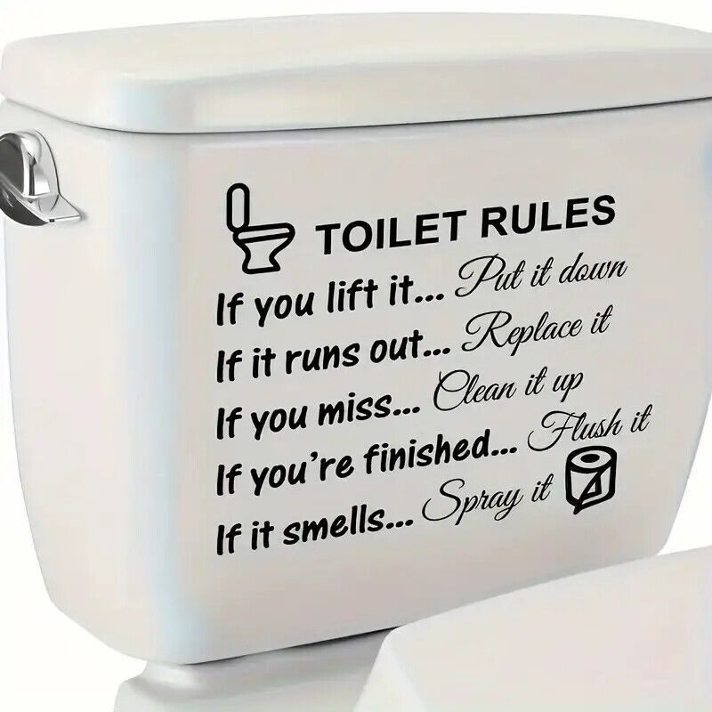 'Toilet Rules' Wall Decoration Decal Sticker