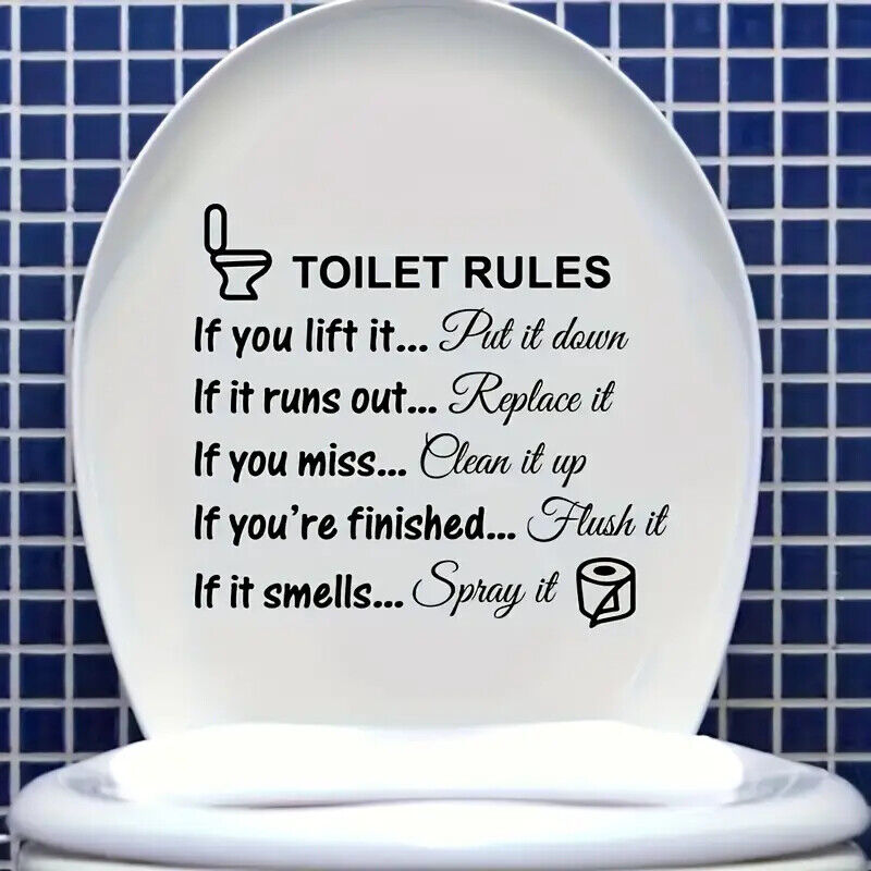 'Toilet Rules' Wall Decoration Decal Sticker