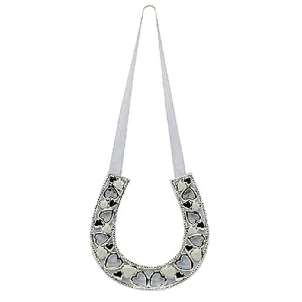 Lucky Wedding Horseshoe with Silver Hearts