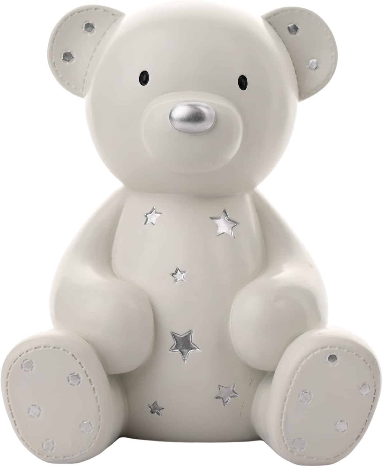 Bambino White Resin Teddy Bear Money Box