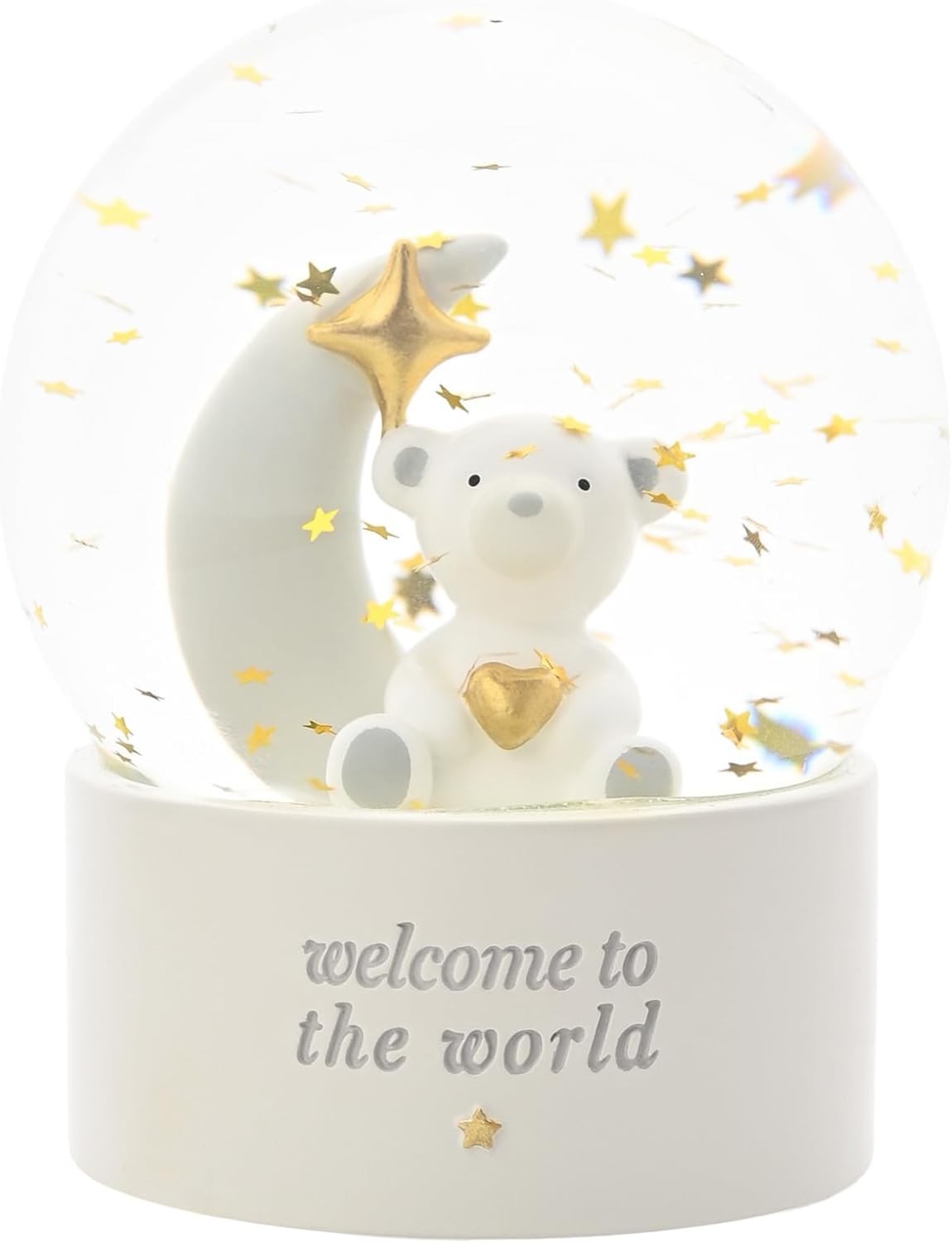 'Welcome To The World' Teddy & Moon Water Globe - Bambino By Juliana