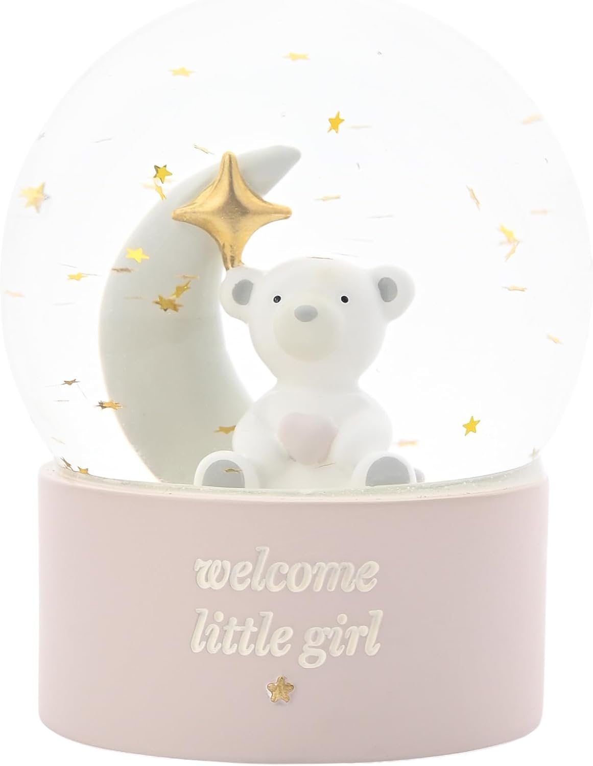 'Welcome Little Girl' Teddy & Moon Water Globe - Bambino By Juliana