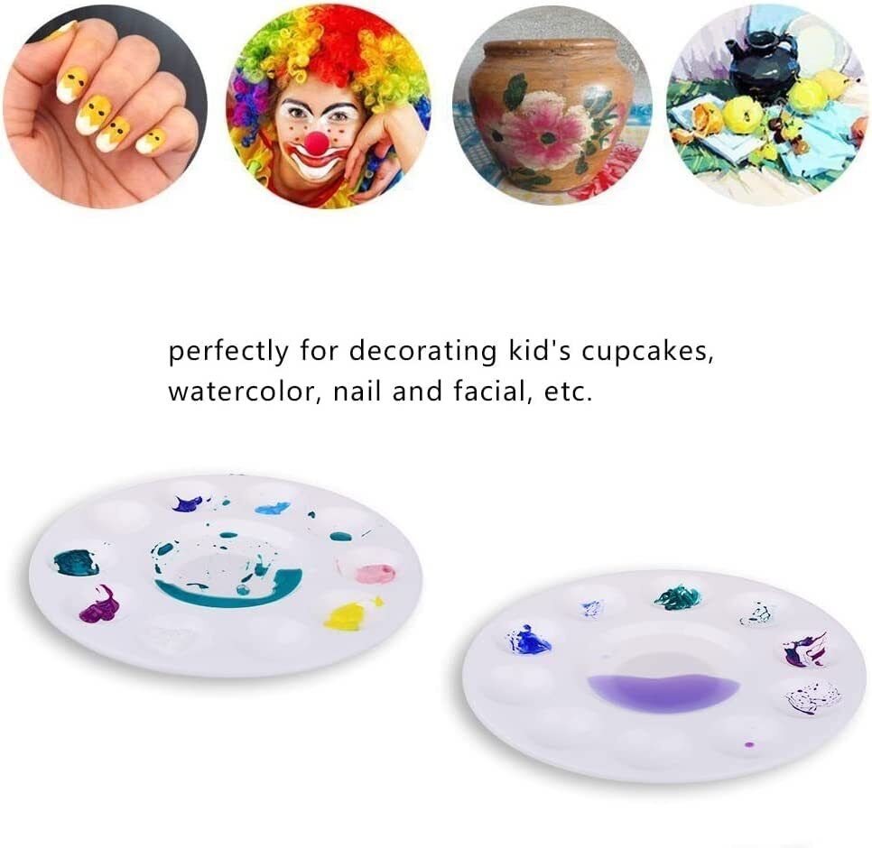 Artists 10 Well Round Paint Palette in White