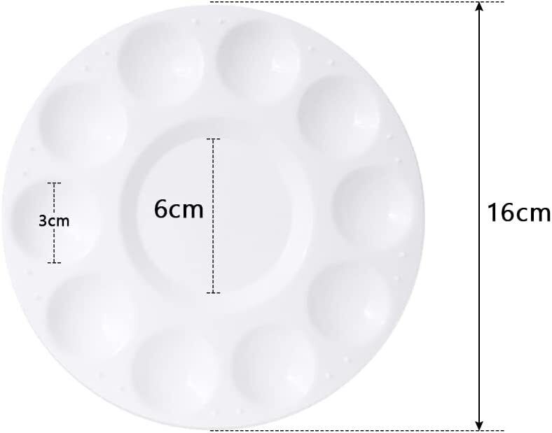 Artists 10 Well Round Paint Palette in White