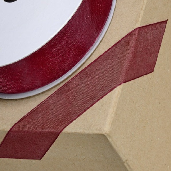 Woven Edge Organza Ribbon - Various Widths & Colours - Priced per metre