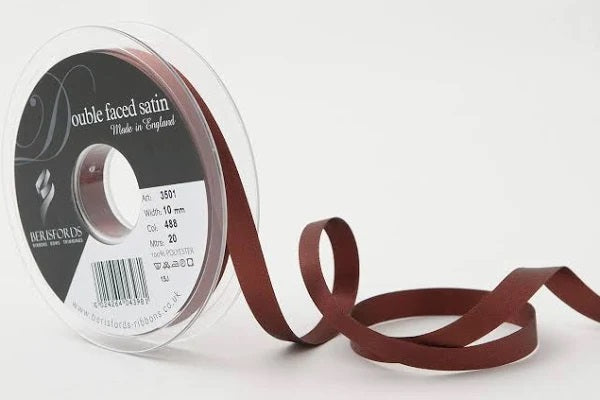 Double Faced Satin Ribbon - Various Widths & Colours - Priced per metre