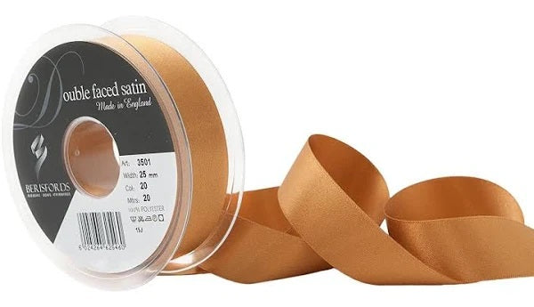 Double Faced Satin Ribbon - Various Widths & Colours - Priced per metre