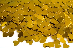 Heart Shaped Foil Table Scatter Confetti, 3mm
