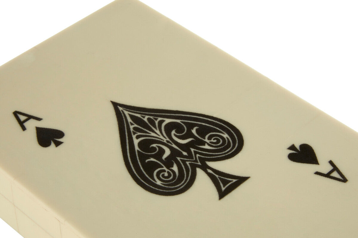 Churchill Games Cream and Black Double Card Box with Playing Cards