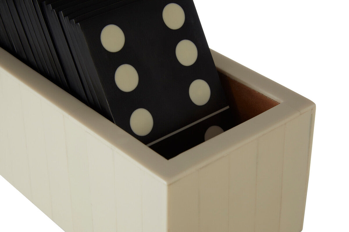 Churchill Games Domino Set White with Black Dominoes