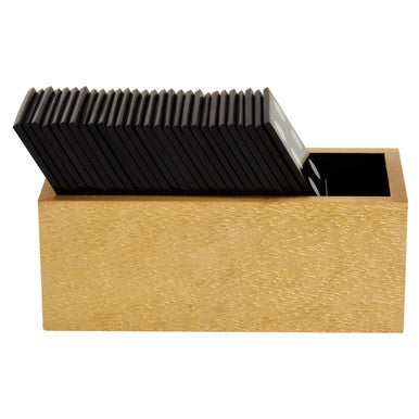 Churchill Games Gold Domino Set with Black Dominoes