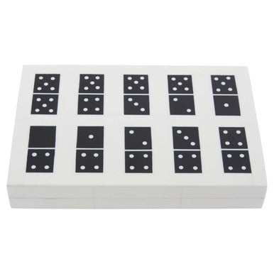 Churchill Games Black and White Rectangular Domino Box