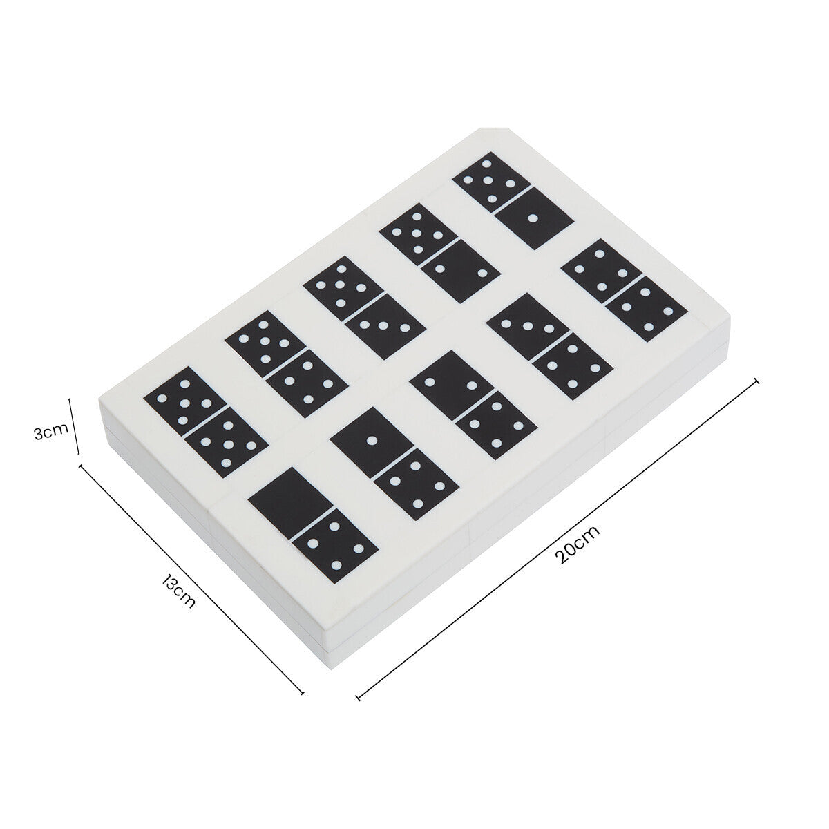 Churchill Games Black and White Rectangular Domino Box