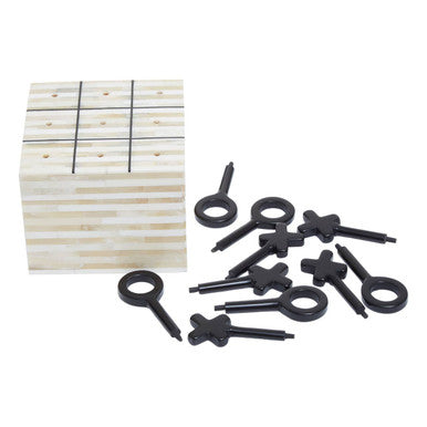 Churchill Games Cream and Black Bone Noughts & Crosses