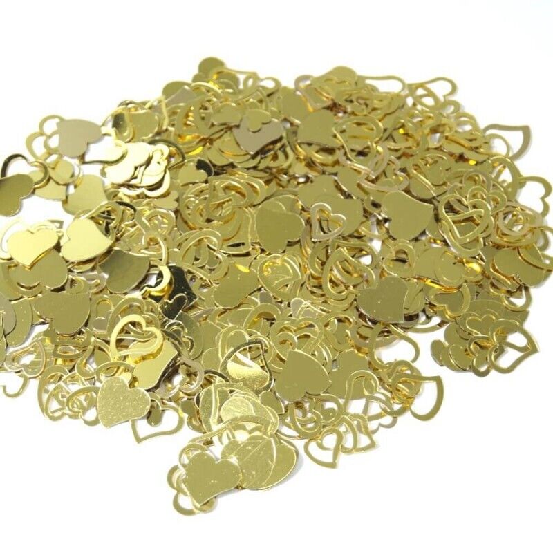 Cut Out Heart Shaped Foil Table Scatter Confetti, Red or Gold