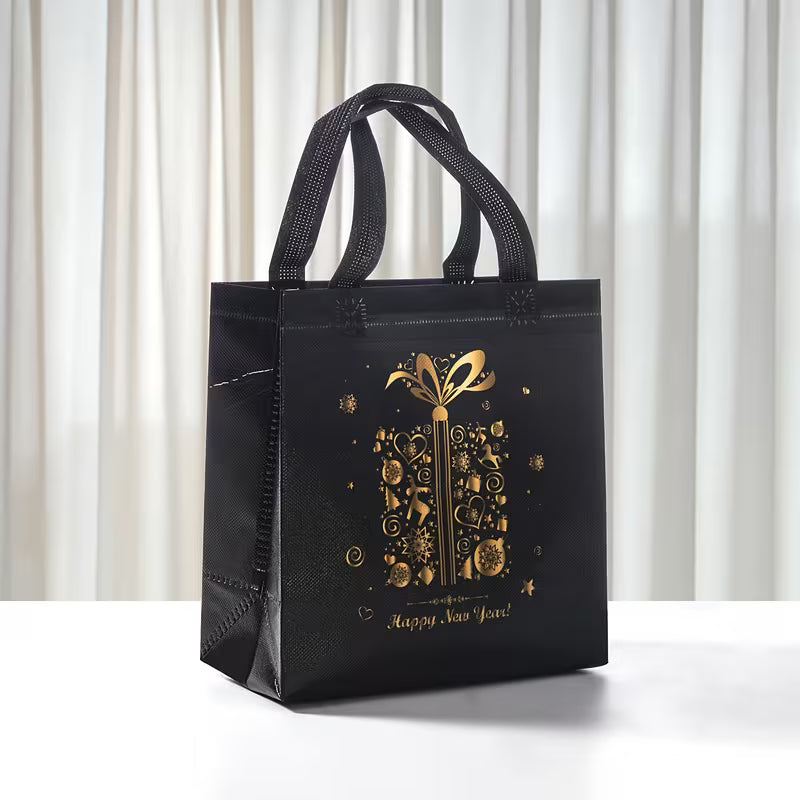 Black Christmas Gift Bag with Handle - Assorted Designs