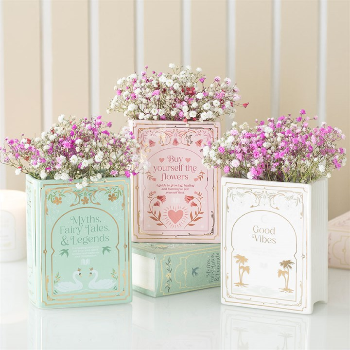 Pink Book Shaped Vase