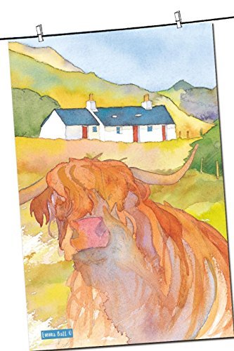 Emma Ball Highland Cow Tea Towel