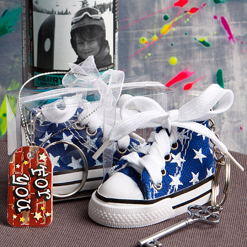 Oh So Cute Star Print Baby Sneaker Key Chain