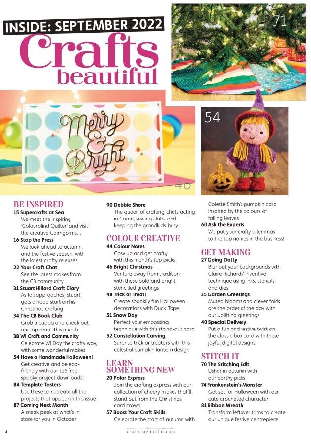 Crafts Beautiful Magazine - Back Issue - September 2022 - Issue 375