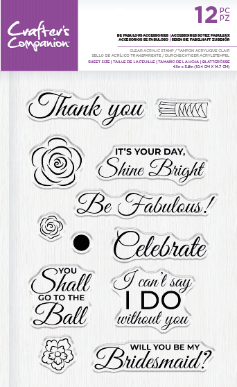Crafters Companion Clear Acrylic Stamps ~ Be Fabulous Accessories
